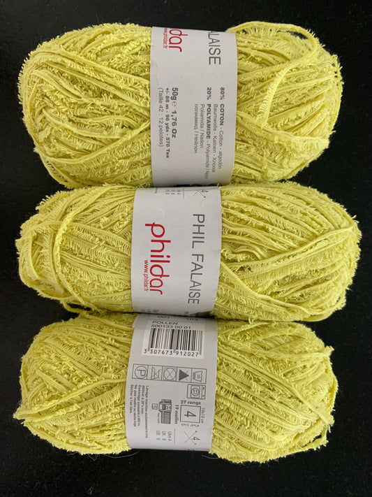 Lot de 3 pelotes Phil Falaise - couleur pollen