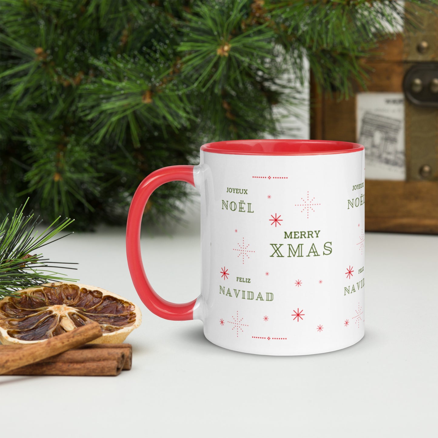 Mug à Intérieur Coloré : "Joyeux Noël"