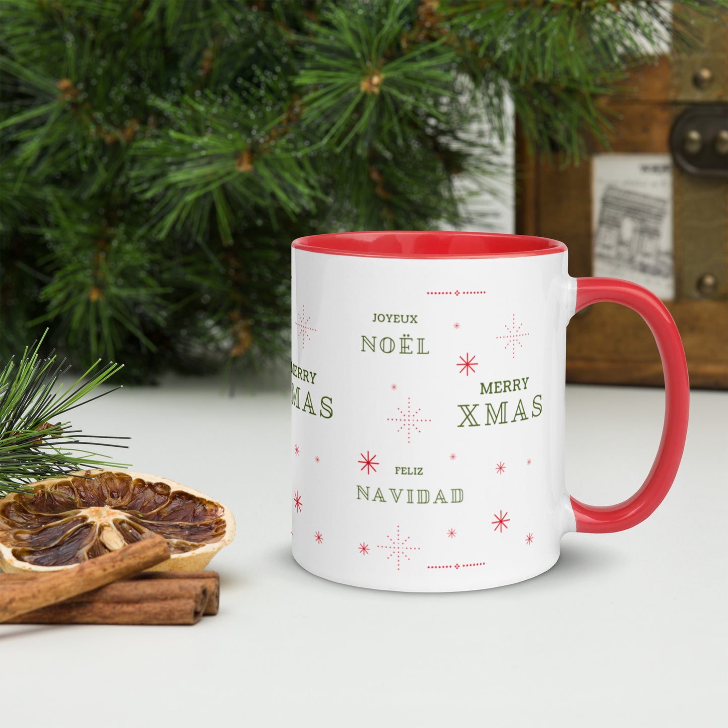 Mug à Intérieur Coloré : "Joyeux Noël"